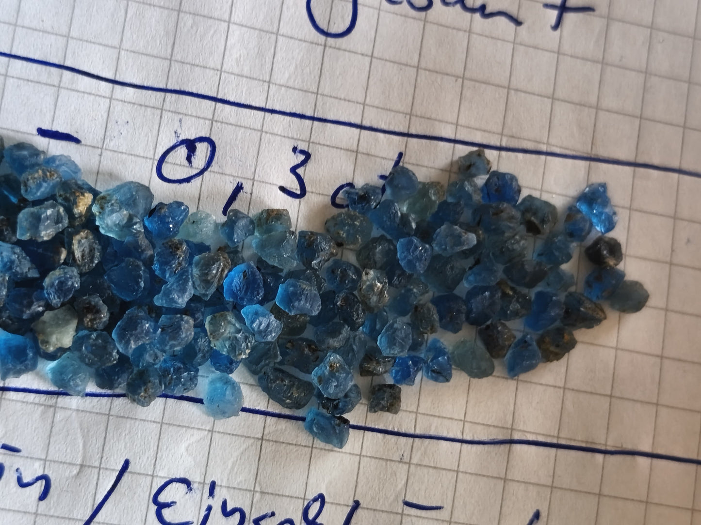 65 ct rough Hauyn/e -> 0.5 ct Eifel Mountains