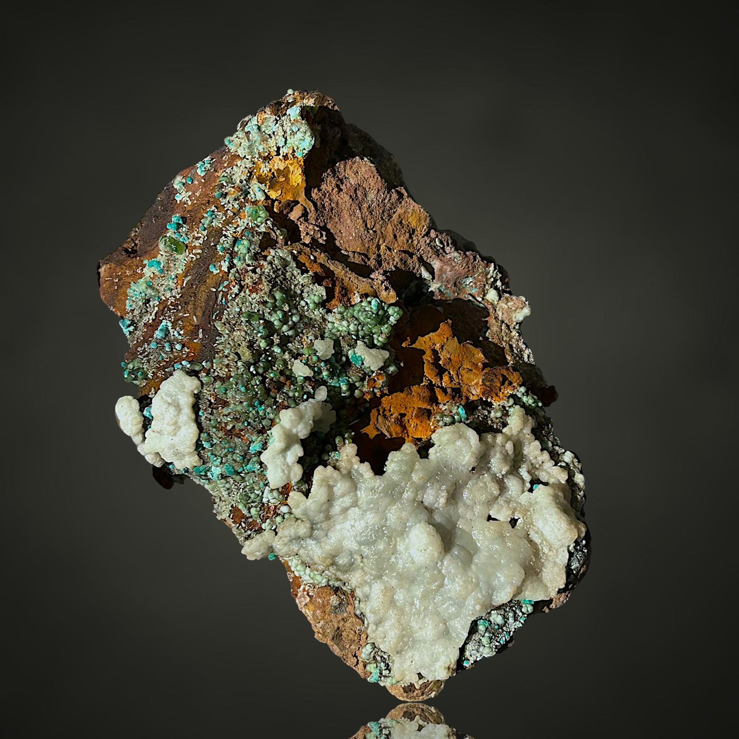 Smithsonite, Aragonite, Rosasite - Lavrion, Greece