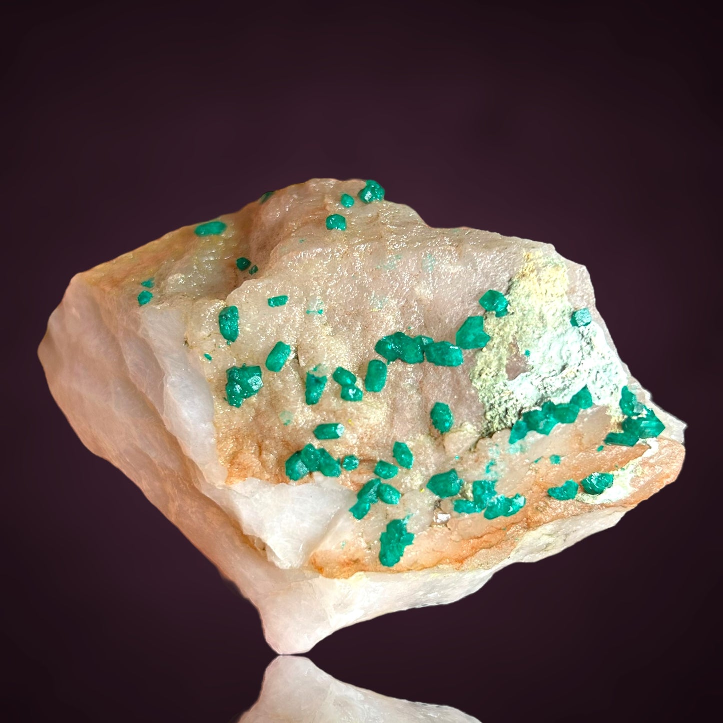 Dioptas/e on Quartz - Kaokoveld, Namibia