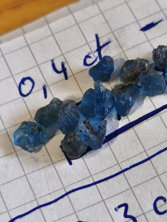 65 ct rough Hauyn/e -> 0.5 ct Eifel Mountains