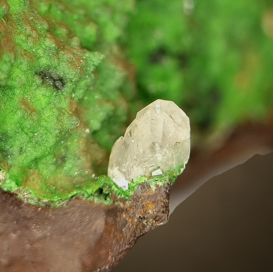 Conichalcite & Calcite - Ojuela Mine, Mexico