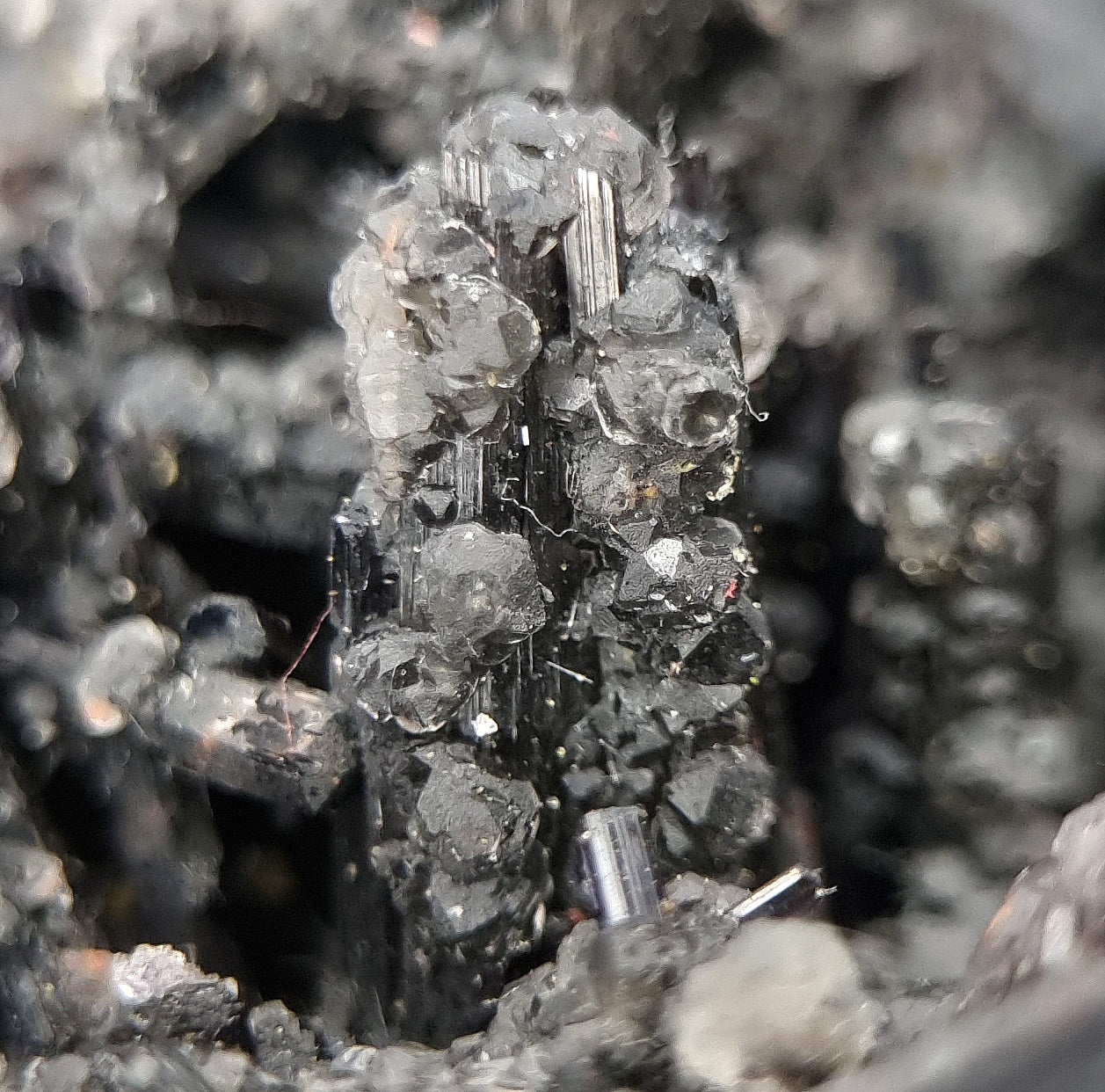 Schorl, Fluorite & Hyalite - Erongo, Namibia