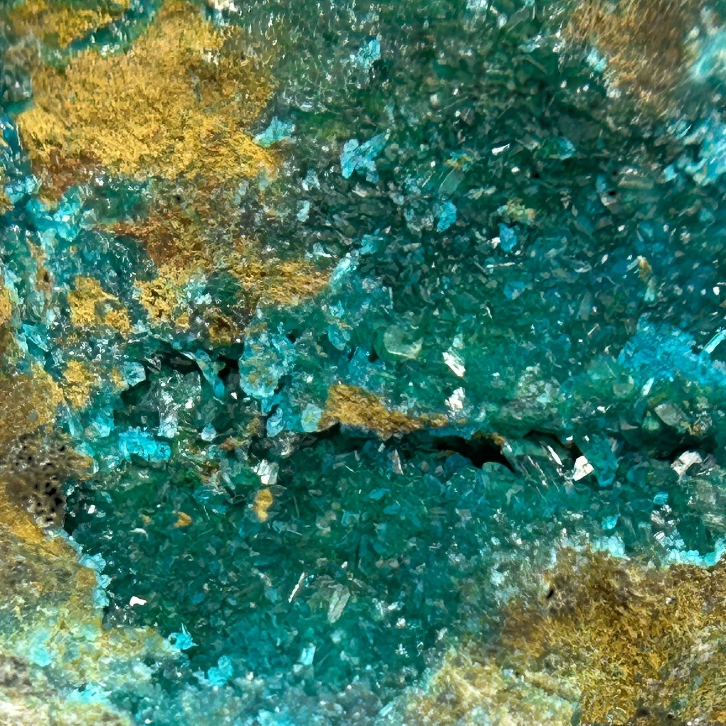 Caledonit & Brochantit/Caledonite & Brochantite - Rowley Mine, Arizona