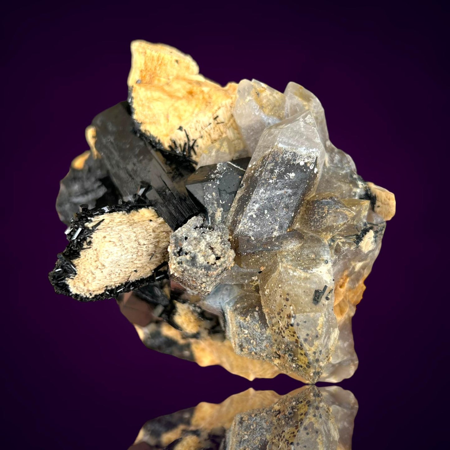 Schorl Tourmaline, Smoky Quartz & Orthoclase - Erongo, Namibia