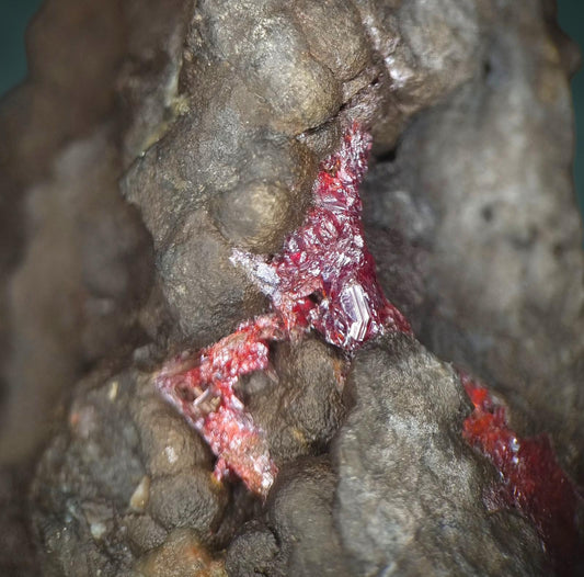 Proustit & Gediegen Arsen – Schacht 371, Hartenstein, Erzgebirge