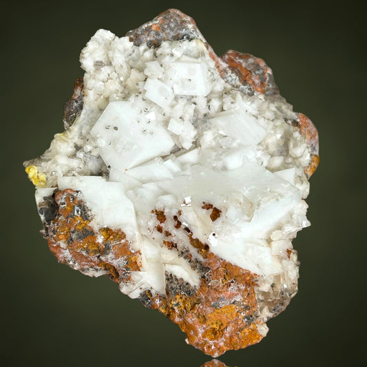 Calcite, Hemimorphite, Mimetite - Ojuela Mine