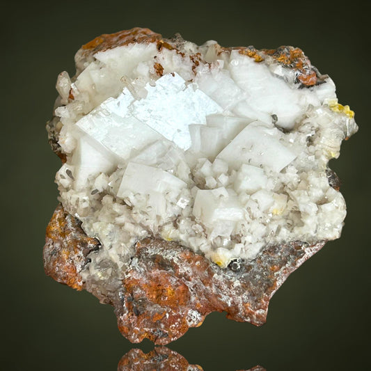 Calcite, Hemimorphite, Mimetite - Ojuela Mine