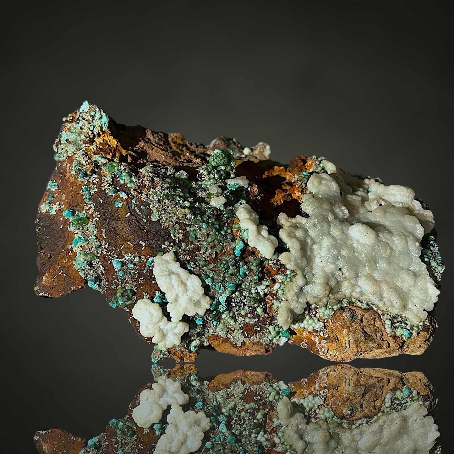 Smithsonite, Aragonite, Rosasite - Lavrion, Greece