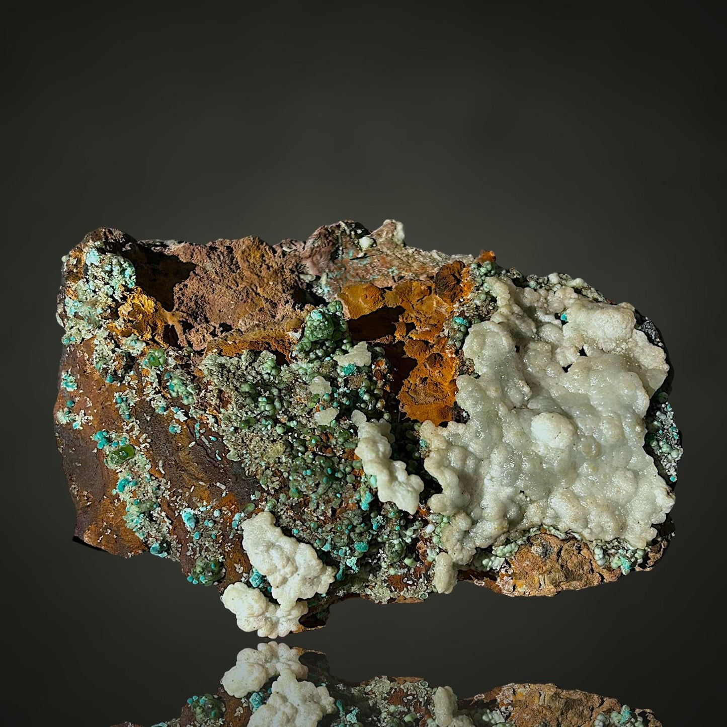 Smithsonite, Aragonite, Rosasite - Lavrion, Greece