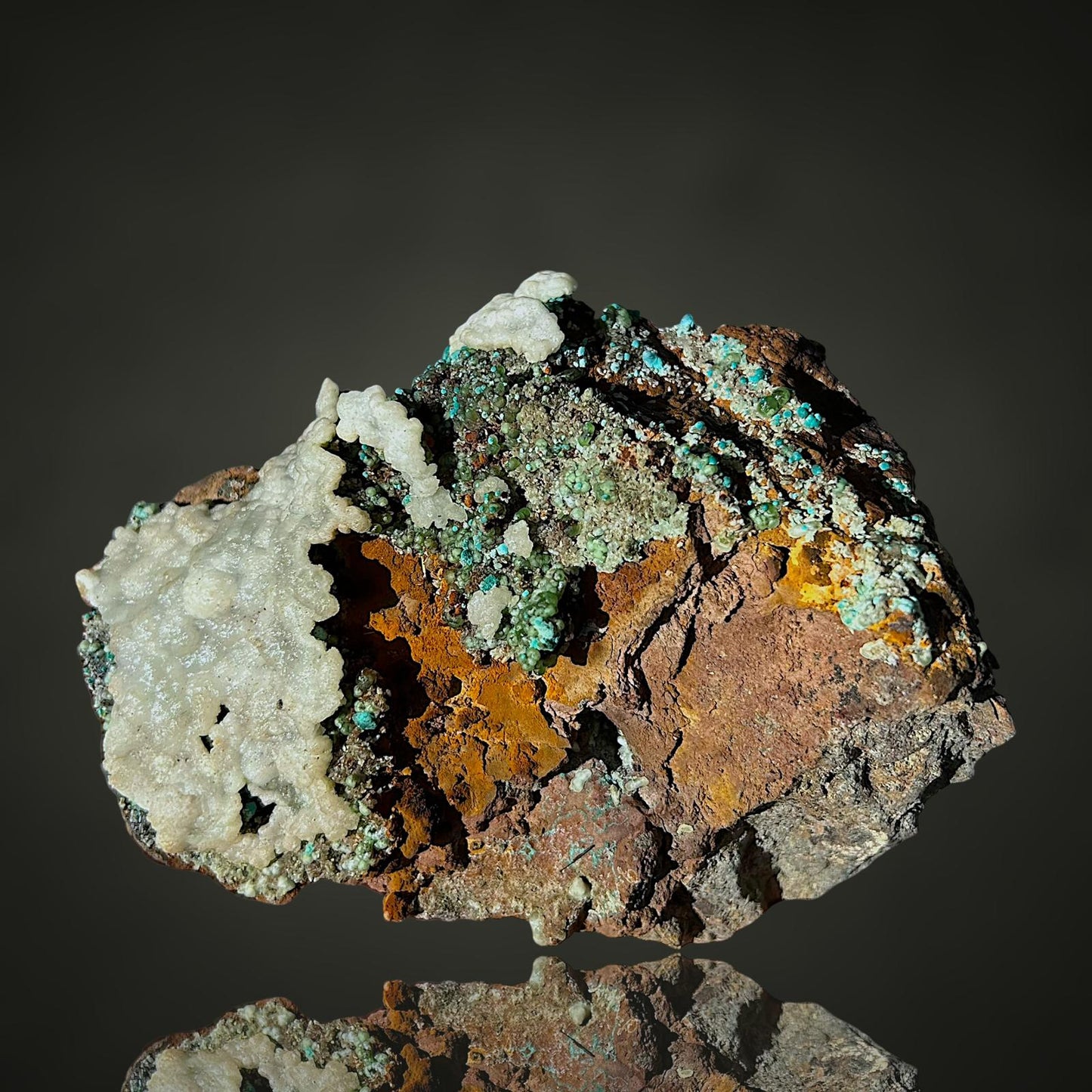 Smithsonite, Aragonite, Rosasite - Lavrion, Greece