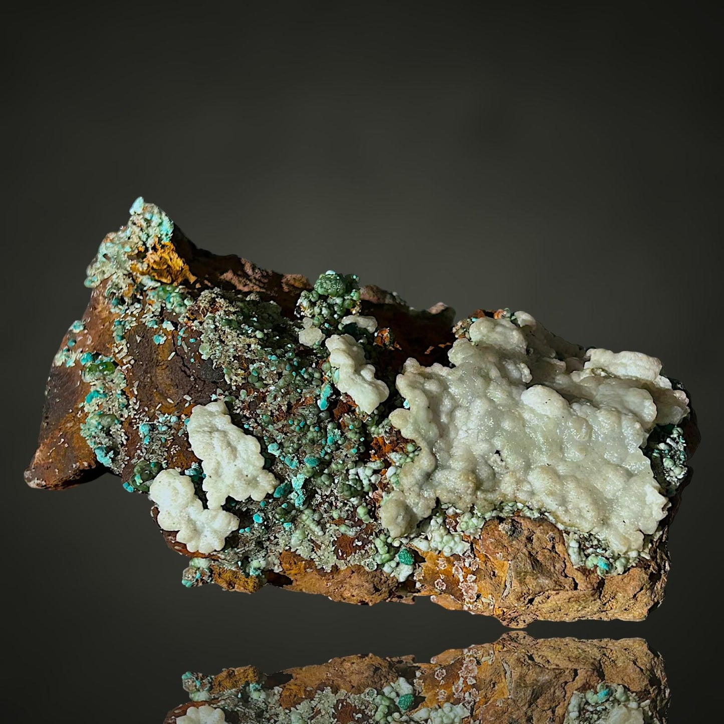 Smithsonite, Aragonite, Rosasite - Lavrion, Greece