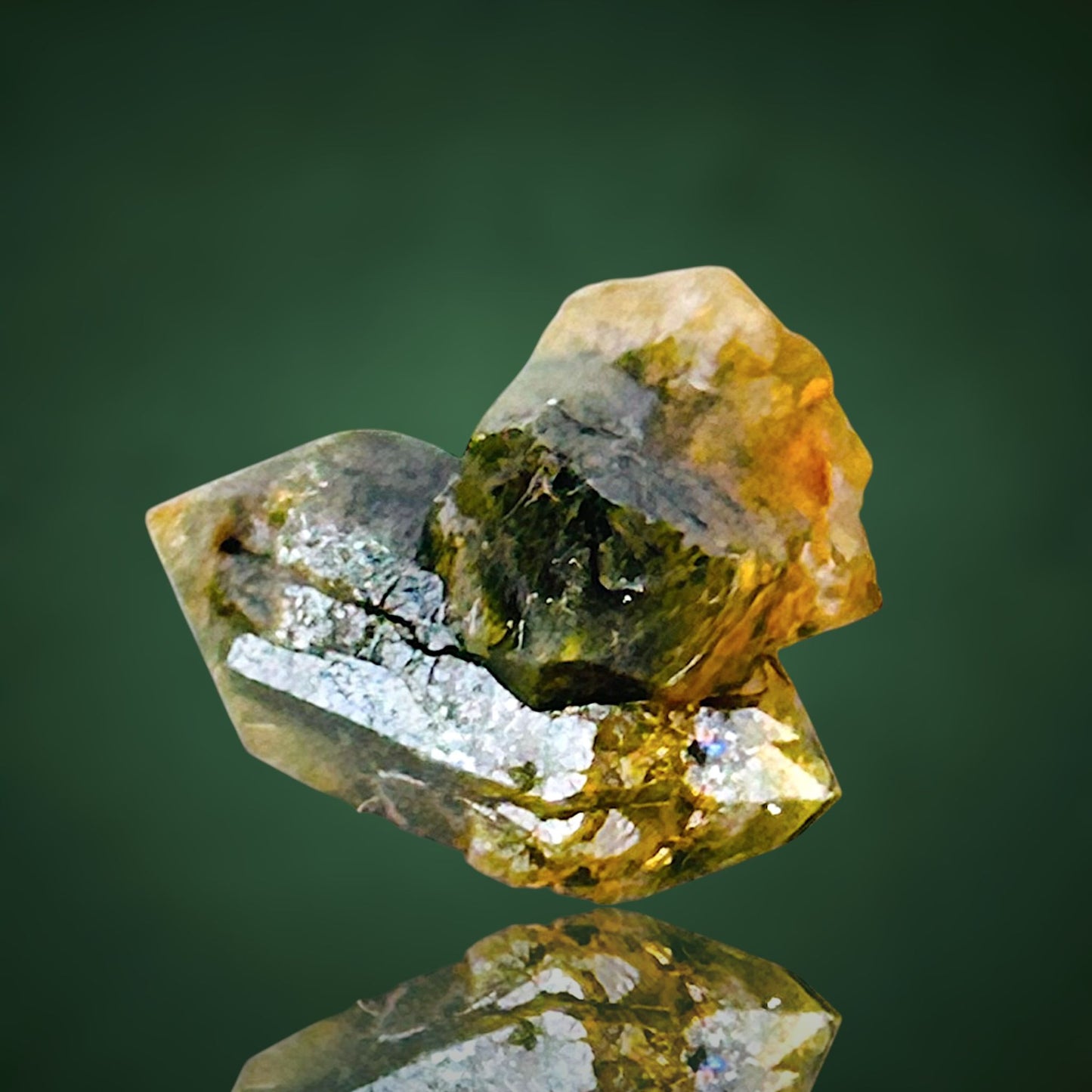 Quartz with fungus inclusions