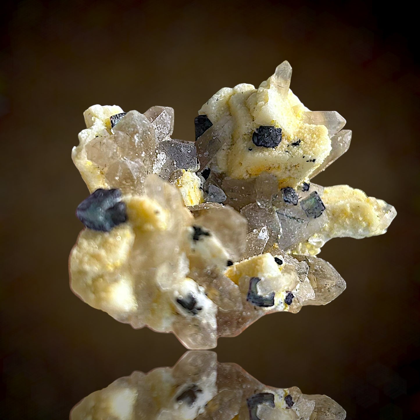 Fluorite on microcline, Smokey Quartz - Erongo, Namibia