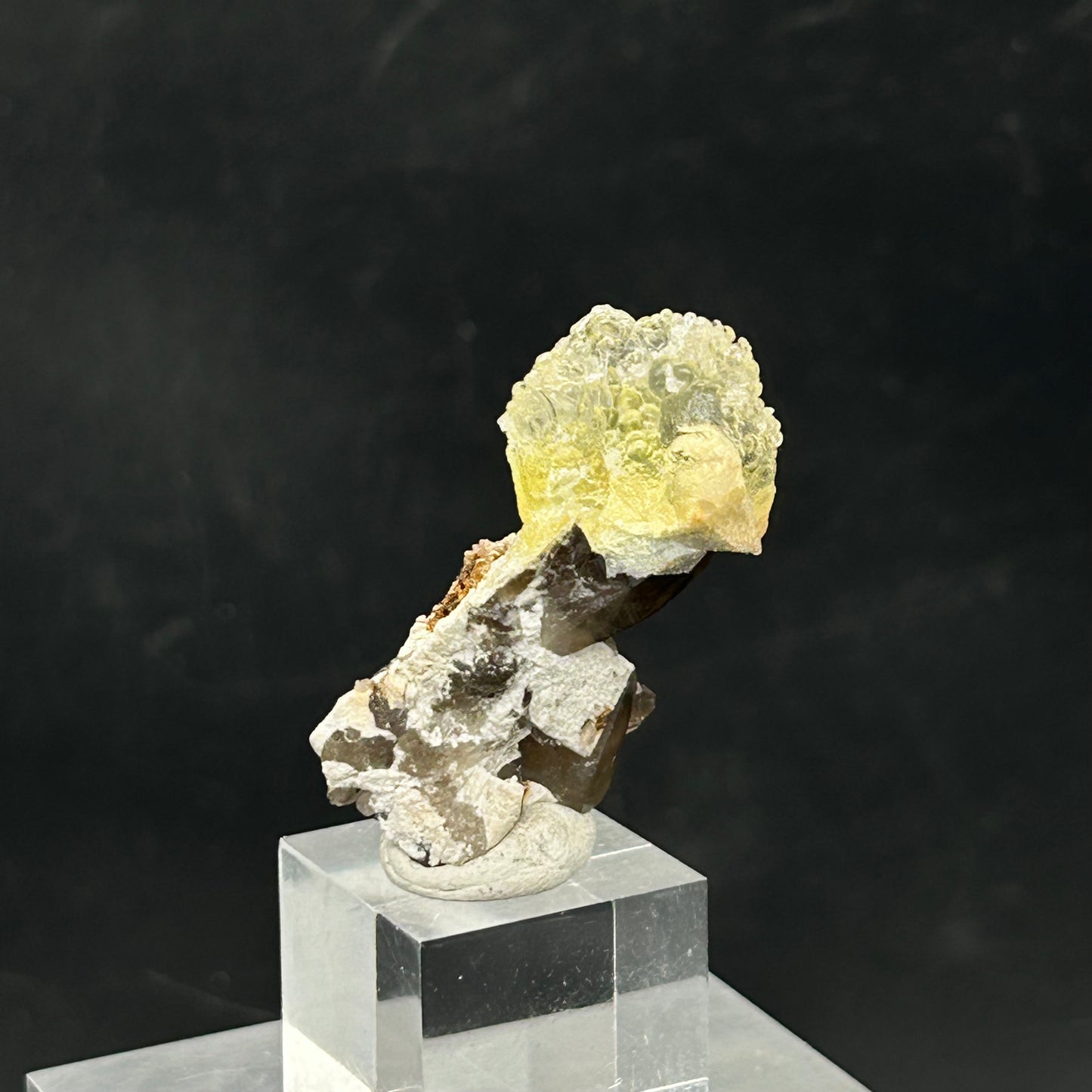 Green Hyalite & Smoky Quartz - Erongo, Namibia