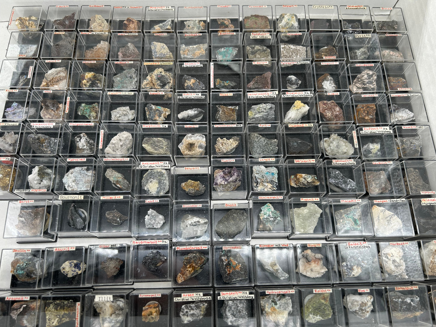 100 rare minerals from Harz Mts., Germany