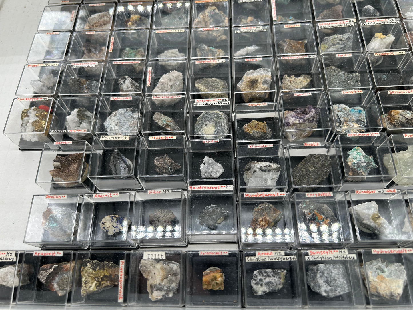 100 rare minerals from Harz Mts., Germany