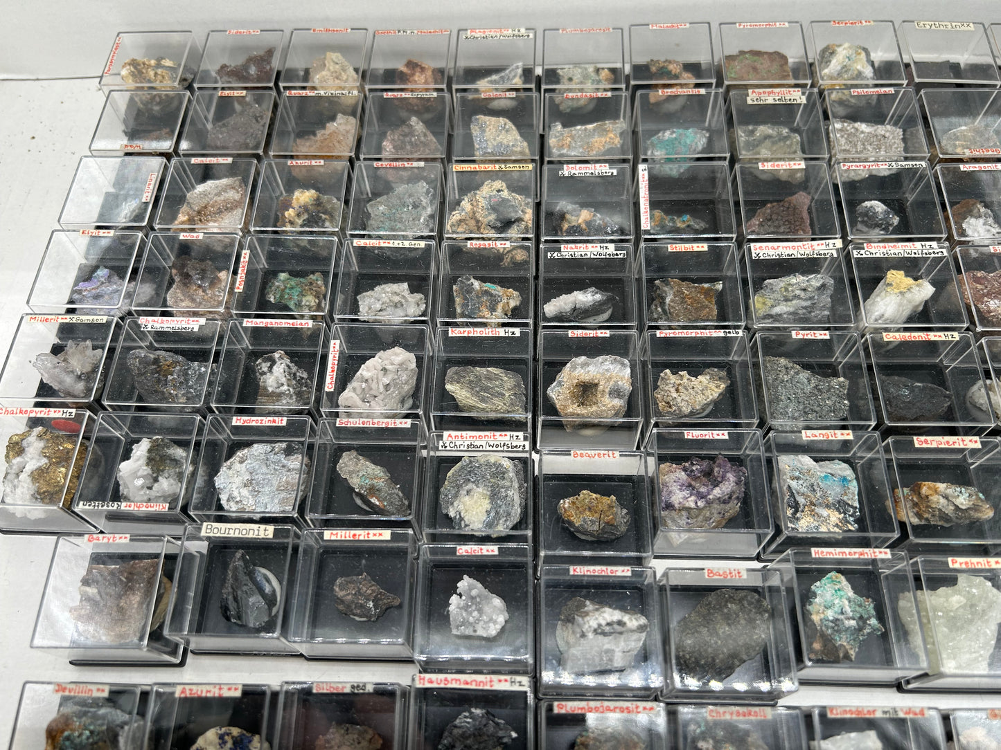 100 rare minerals from Harz Mts., Germany