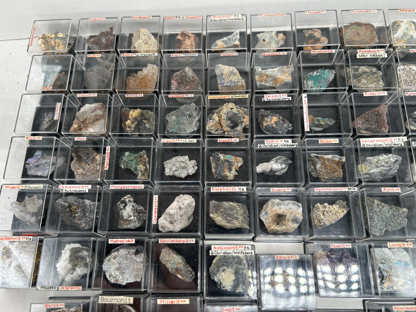 100 rare minerals from Harz Mts., Germany