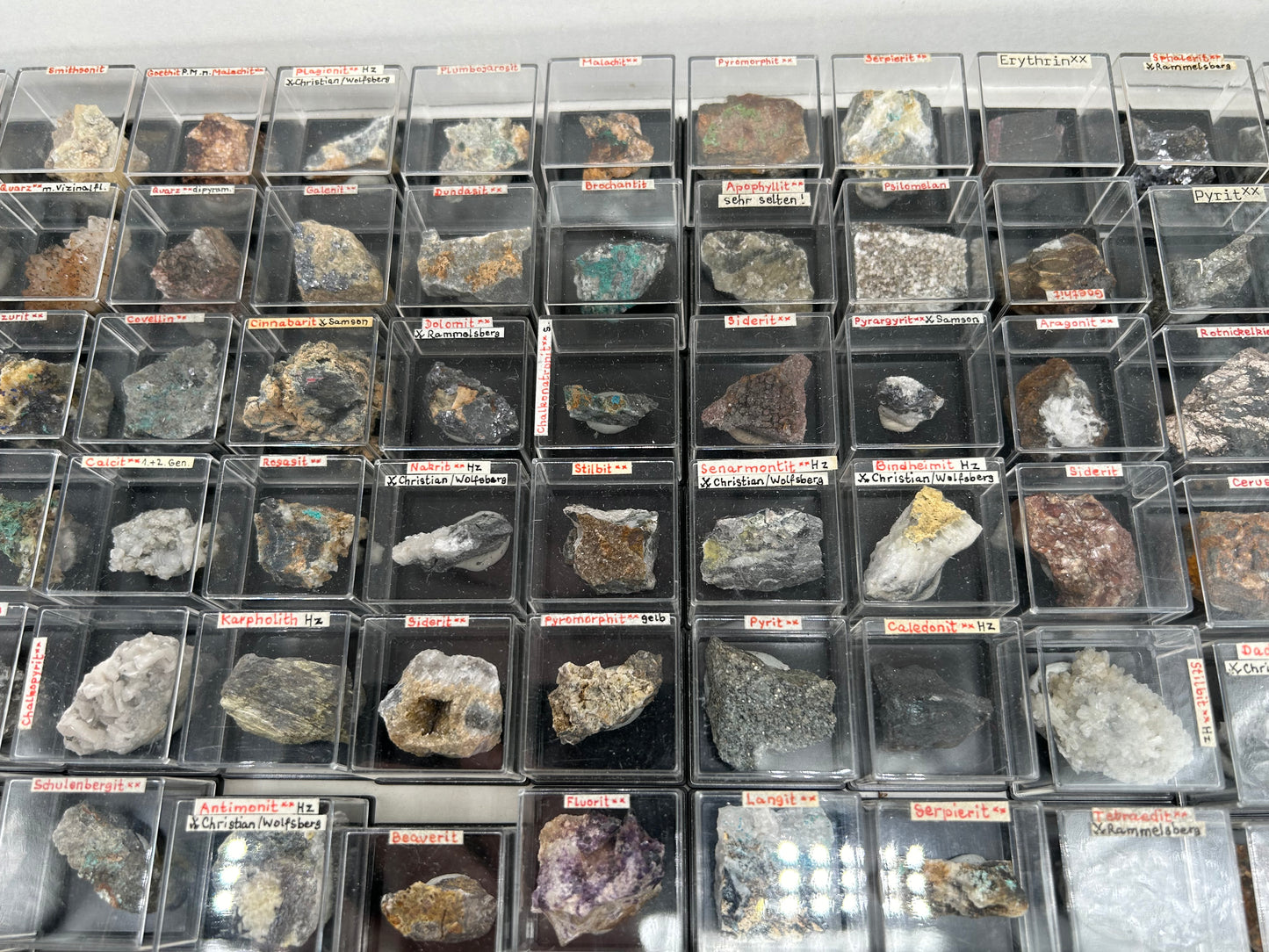 100 rare minerals from Harz Mts., Germany