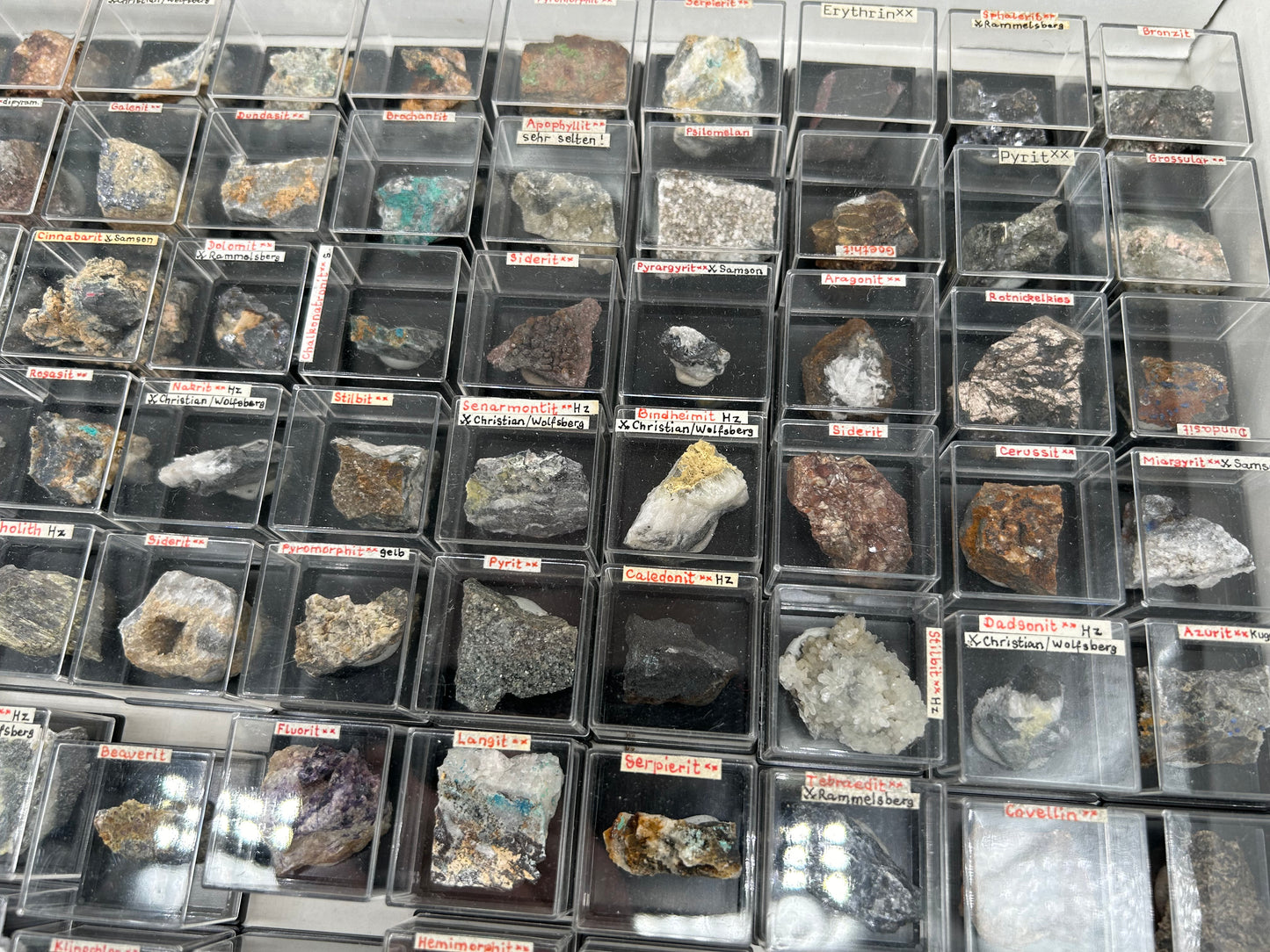 100 rare minerals from Harz Mts., Germany