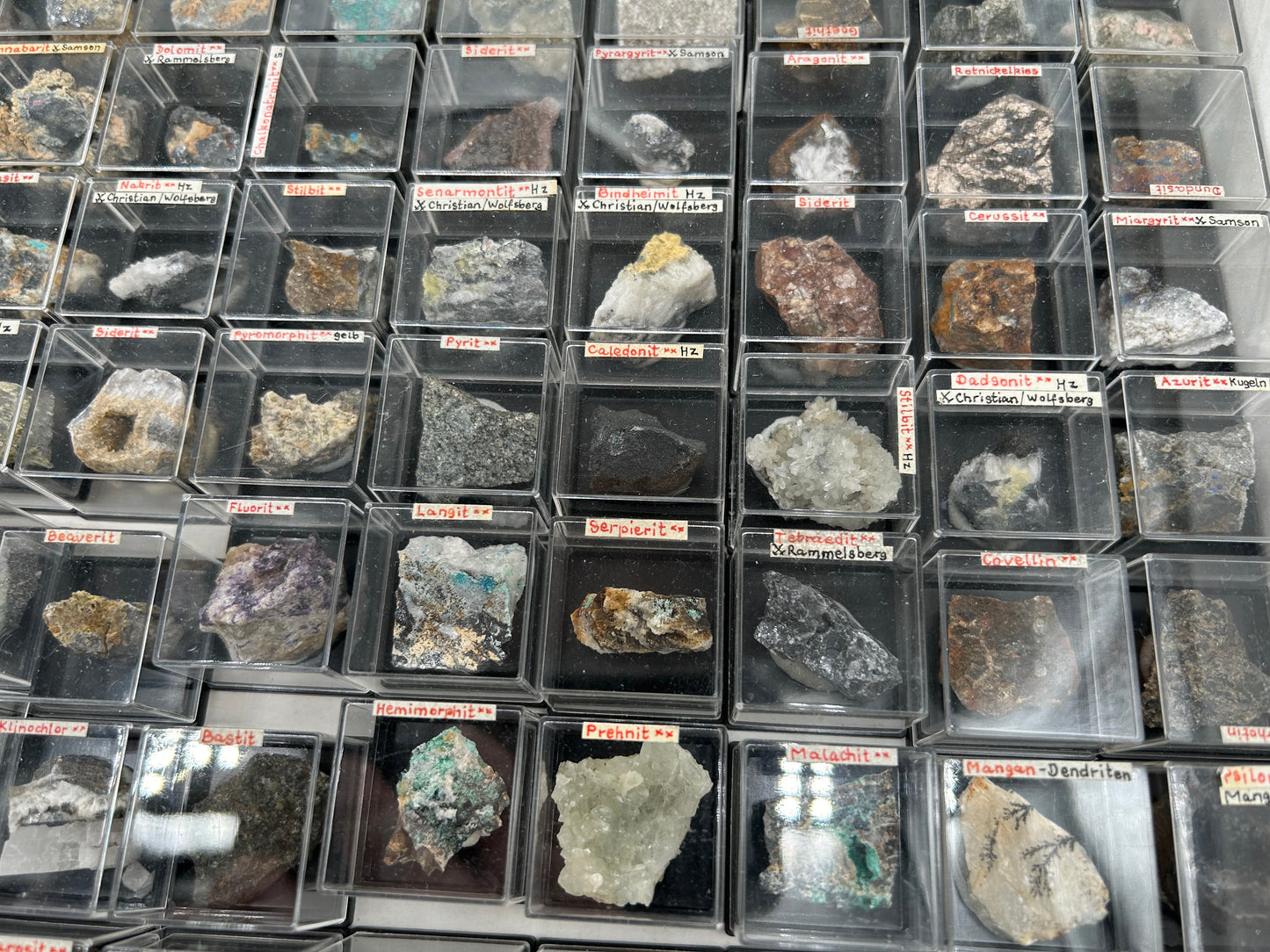 100 rare minerals from Harz Mts., Germany