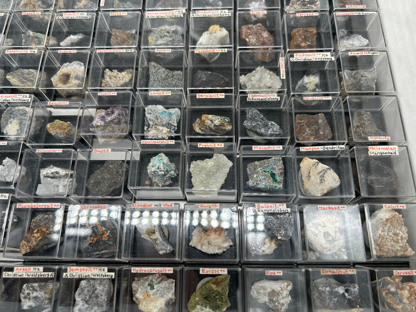 100 rare minerals from Harz Mts., Germany