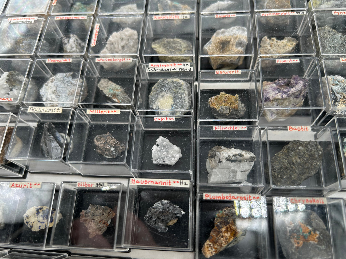 100 rare minerals from Harz Mts., Germany