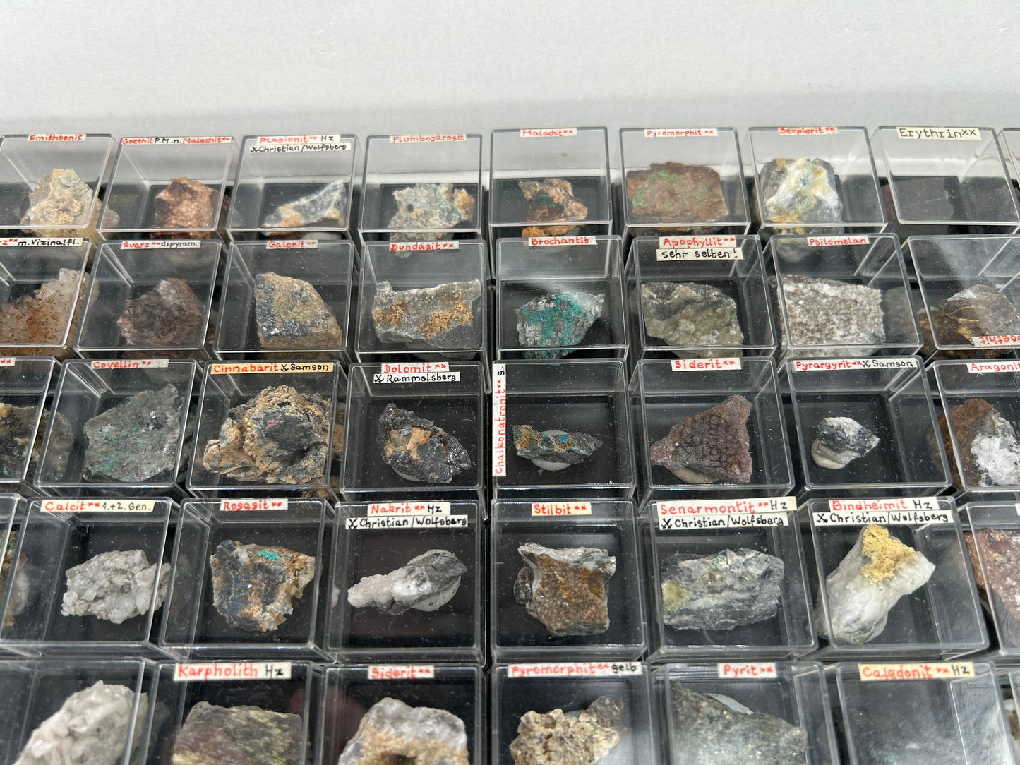 100 rare minerals from Harz Mts., Germany