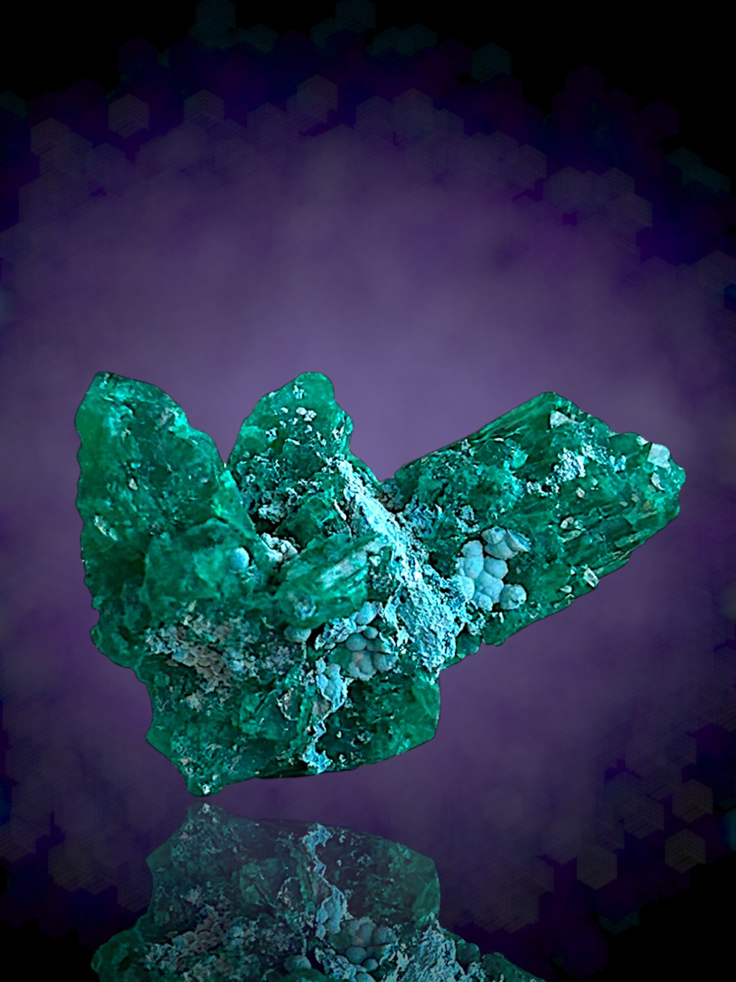Shattuckite, Dioptase - Khorixas, Namibia