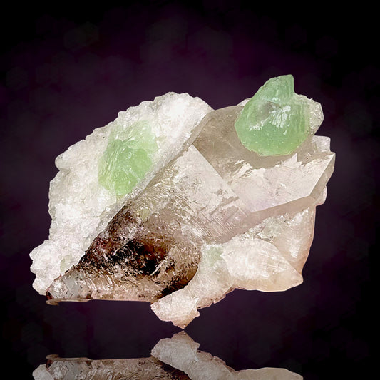 Amethyst DT, Prehnite, Apophyllite - Tafelkop, Namibia