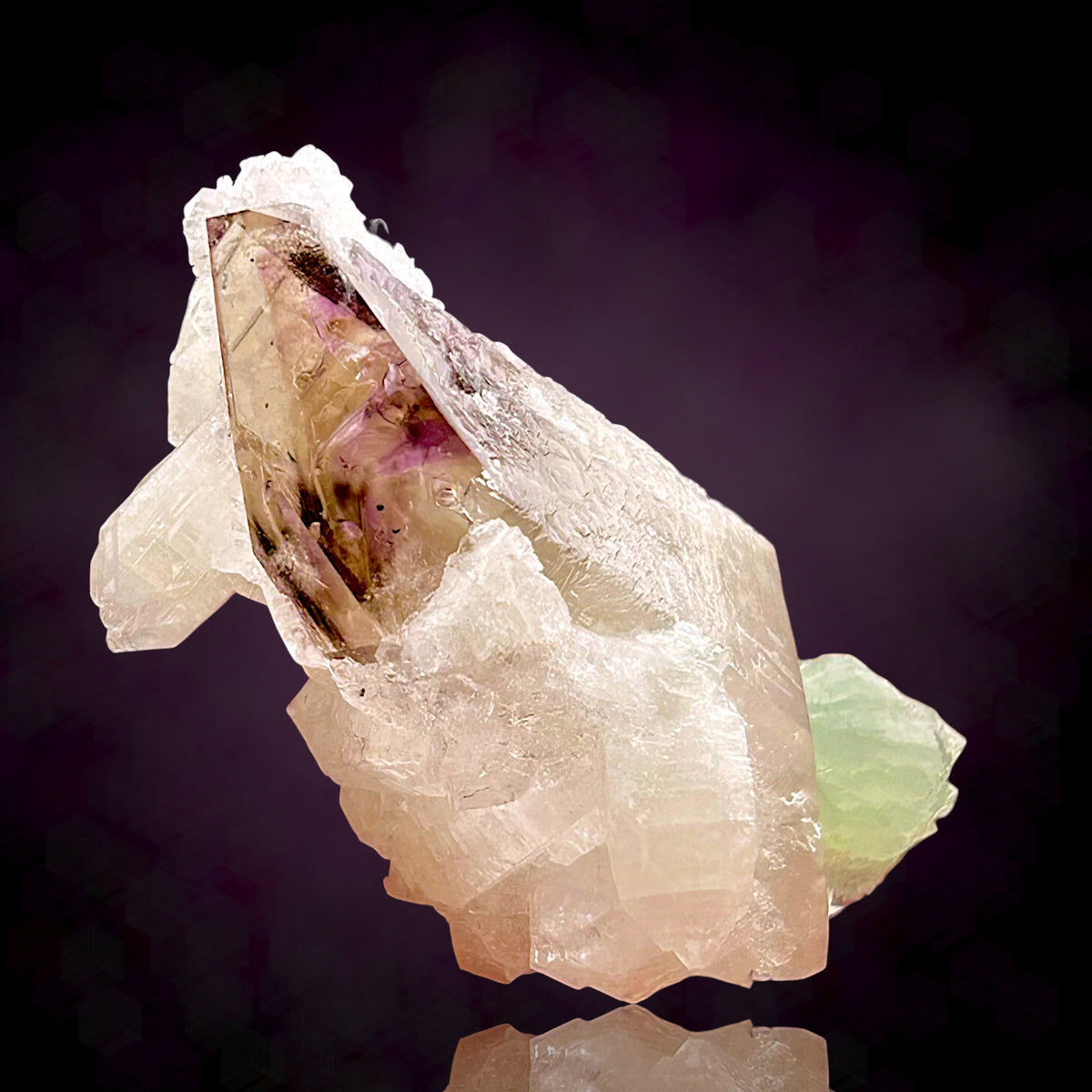 Amethyst DT, Prehnite, Apophyllite - Tafelkop, Namibia