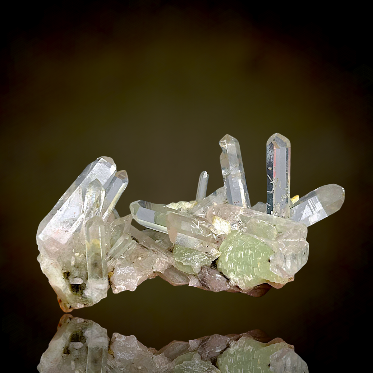 Prehnite, Quartz - Tafelkop, Namibia