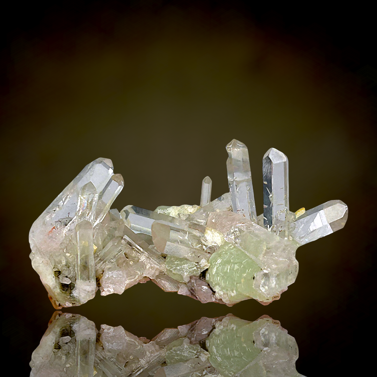 Prehnite, Quartz - Tafelkop, Namibia