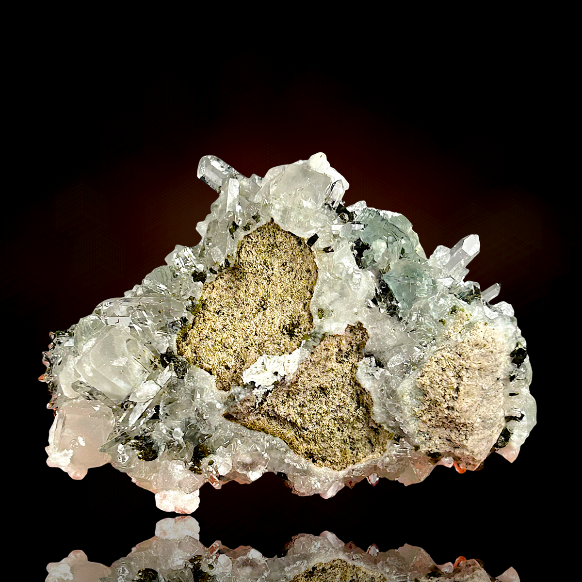 Apophyllite, Prehnite, Analcime, Pumpellyite, Calcite, Quartz - Tafelkop, Namibia