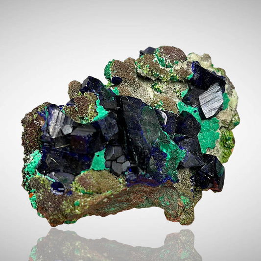 Tsumebite, Azurite, Arsentsumebite, Smithsonite, Cerrussite - Tsumeb, Namibia