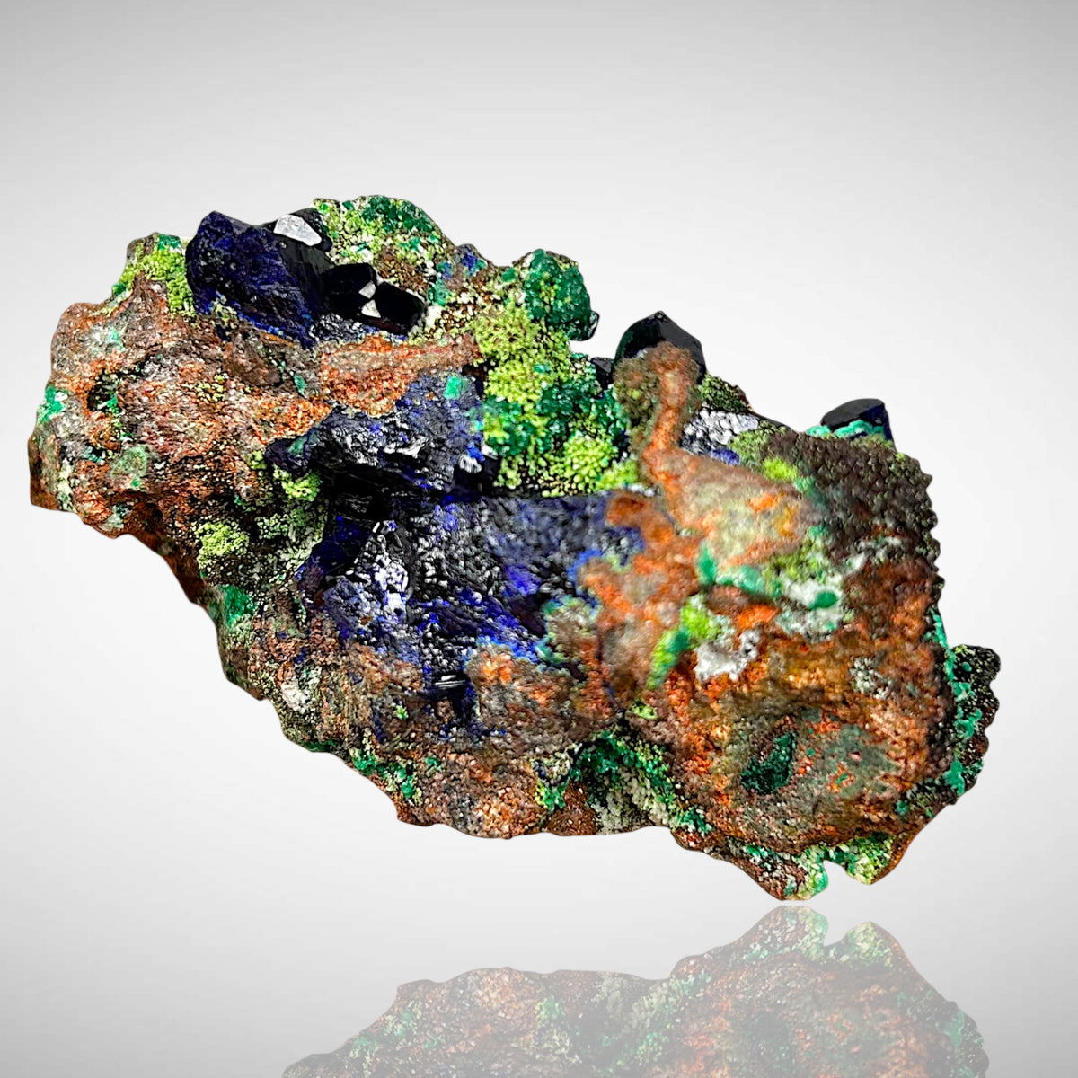Tsumebit, Azurit, Arsentsumebit, Smithsonit, Cerussit - Tsumeb, Namibia