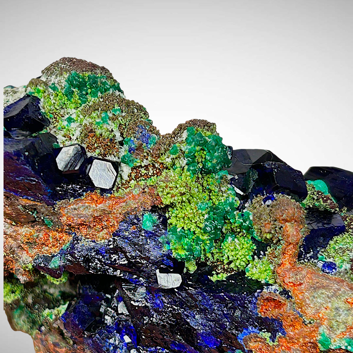 Tsumebit, Azurit, Arsentsumebit, Smithsonit, Cerussit - Tsumeb, Namibia