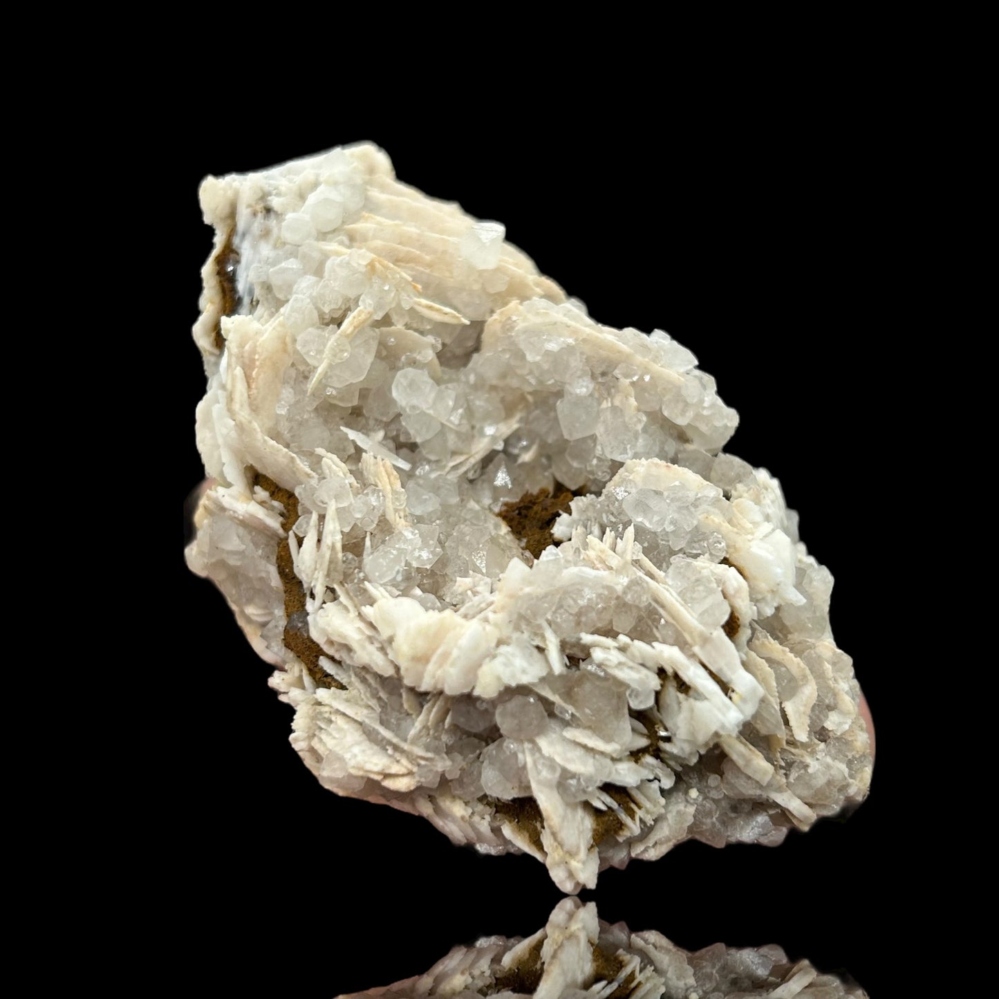 Quartz on Calcite/Quarz auf Calcit-Iberg, Harz