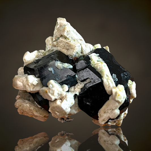 Hyalite, Orthoclase, Schorl Tourmaline - Namibia