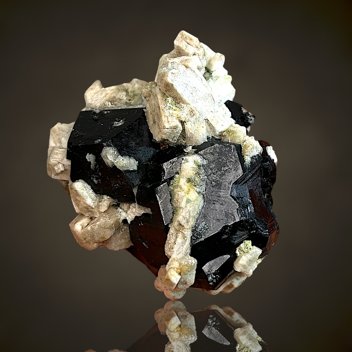 Hyalite, Orthoclase, Schorl Tourmaline - Namibia