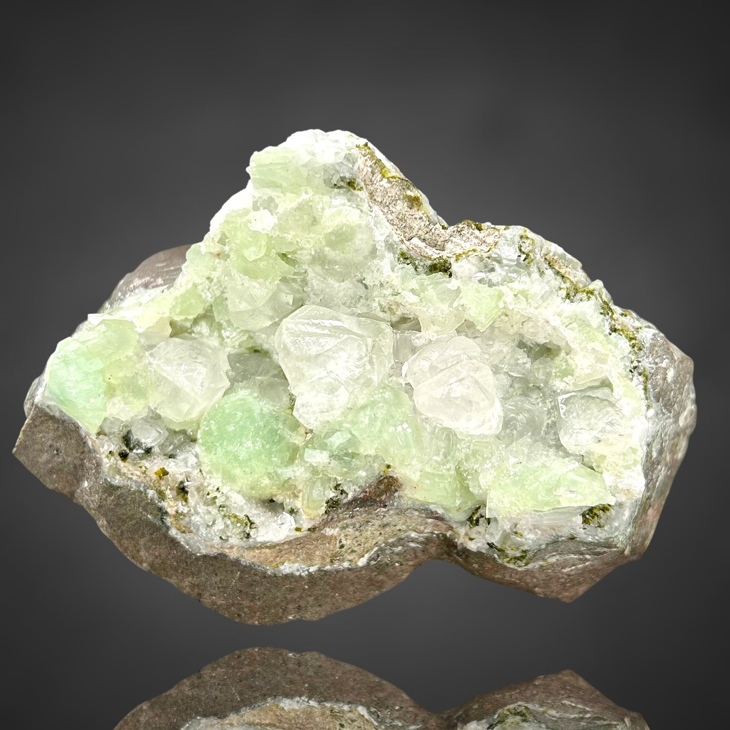 Prehnite, Calcite, Pumpellyite - Tafelkop, Namibia