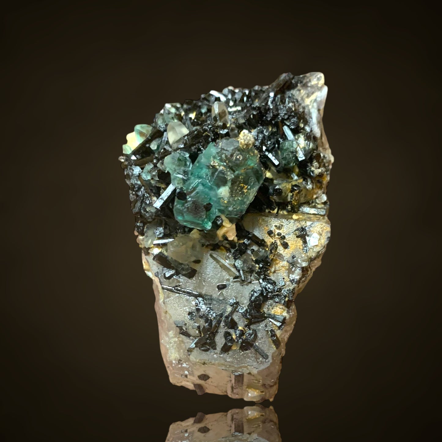 Fluorite, Schorl, Smoky Quartz - Erongo, Namibia
