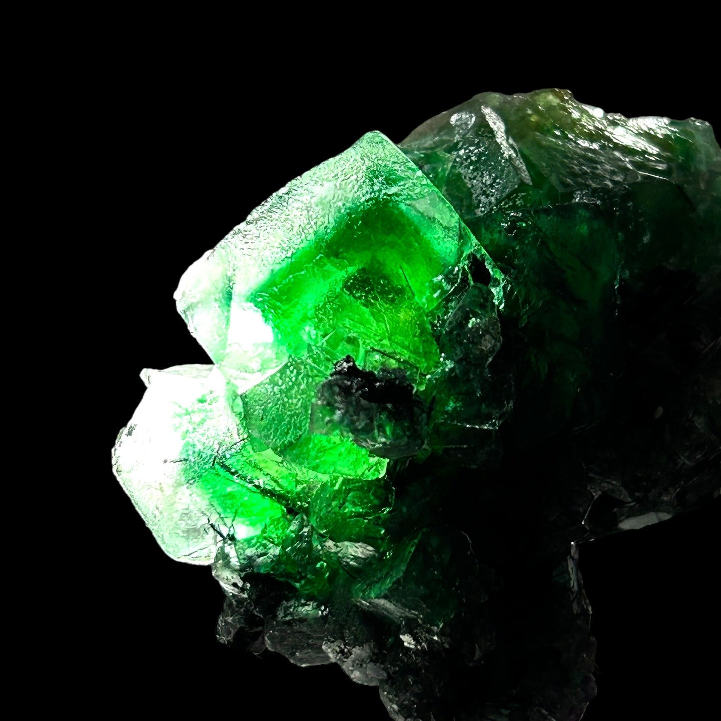 Phantom fluorite, Schorl Tourmaline - Erongo, Namibia