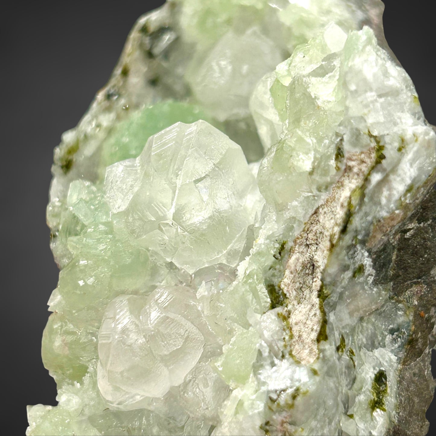 Prehnite, Calcite, Pumpellyite - Tafelkop, Namibia