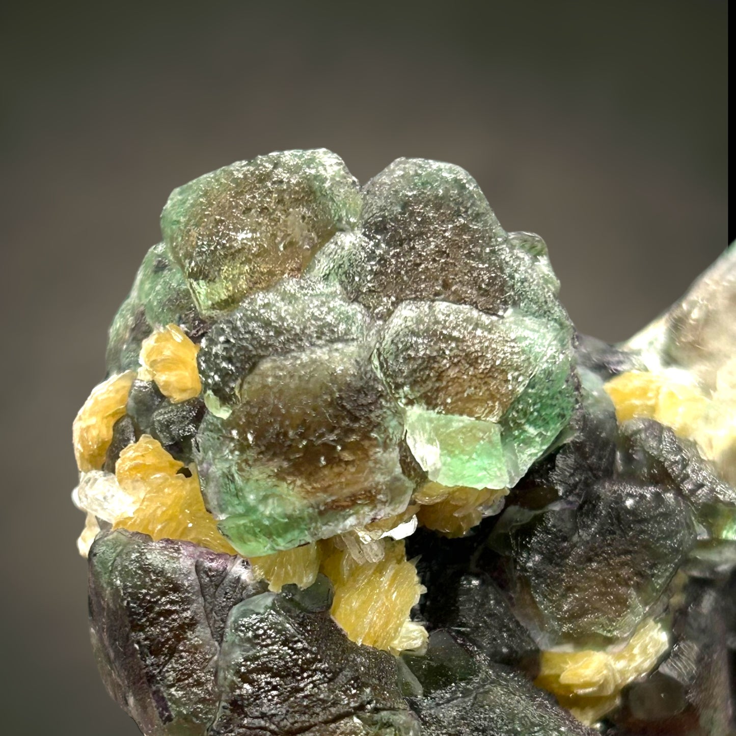 Fluorite, Zinnwaldite, Hyalite - Erongo, Namibia