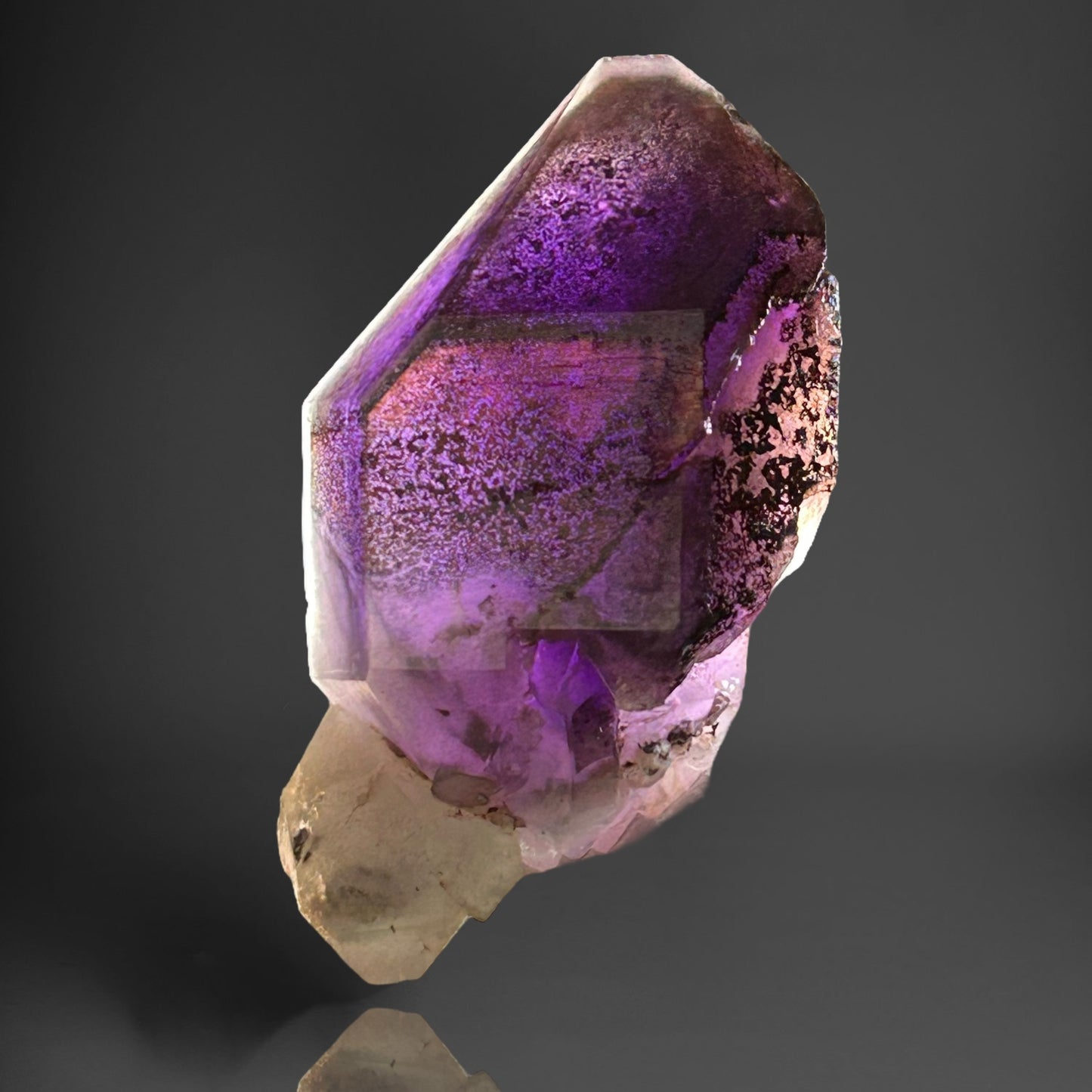 Amethystscepter with Hematite phantom - Orange River, RSA