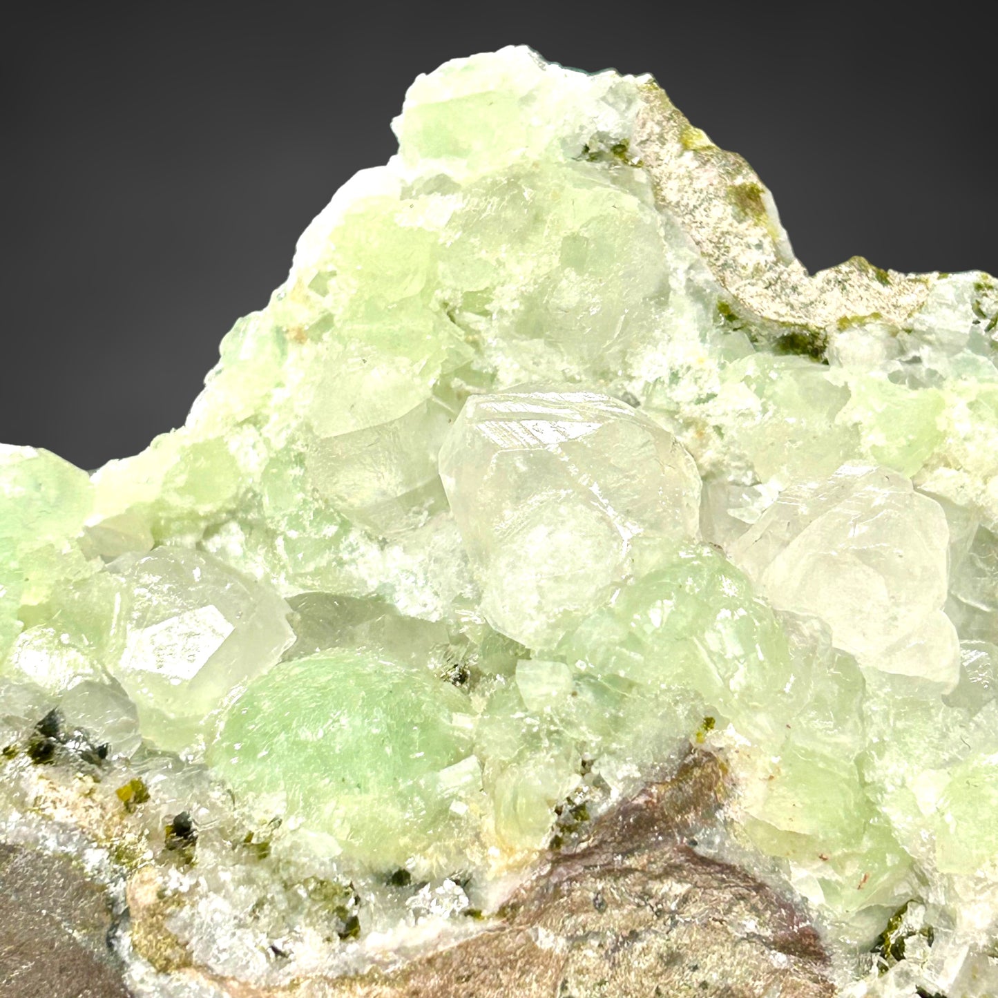 Prehnite, Calcite, Pumpellyite - Tafelkop, Namibia