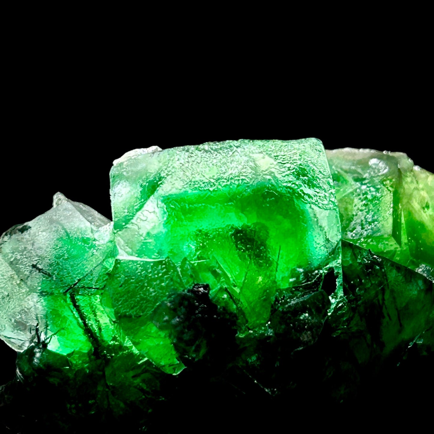 Phantom fluorite, Schorl Tourmaline - Erongo, Namibia