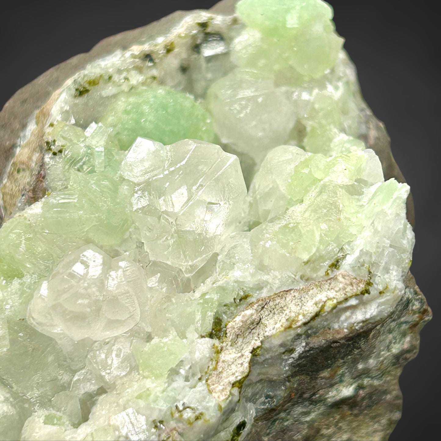 Prehnite, Calcite, Pumpellyite - Tafelkop, Namibia