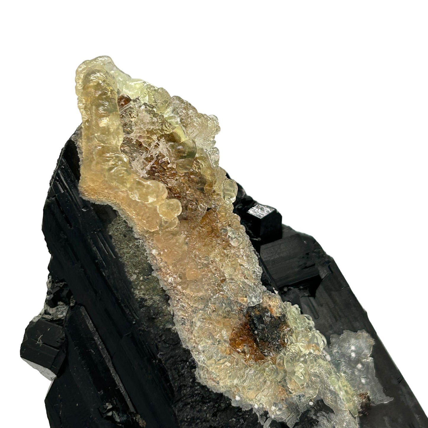 Hyalite on Schorl Tourmaline - Erongo, Namibia